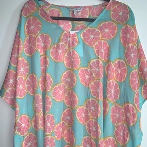 LAUREN JAMES Grapefruit Fun Shirt OS NWT